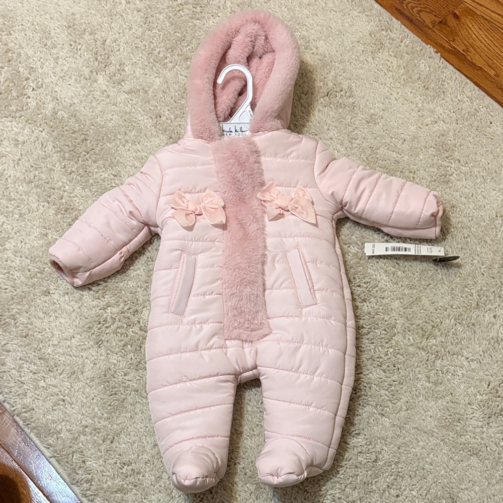 Nicole Miller Blush Quilted Footie